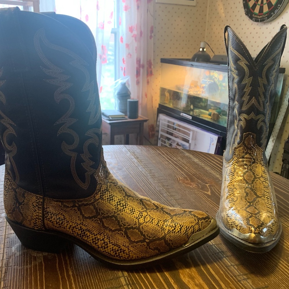 Men’s Laredo Python Print Cowboy Boots - size 12EW